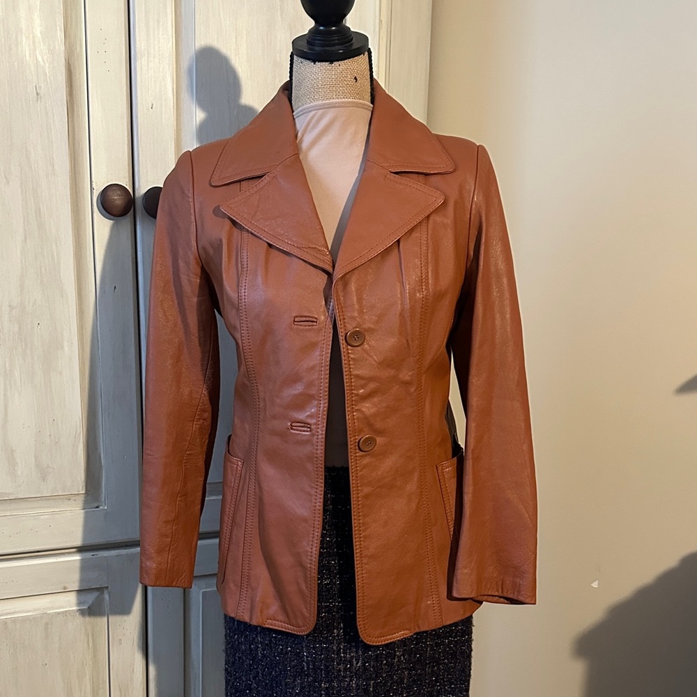 Nordstrom Women's Brown Leather Blazer